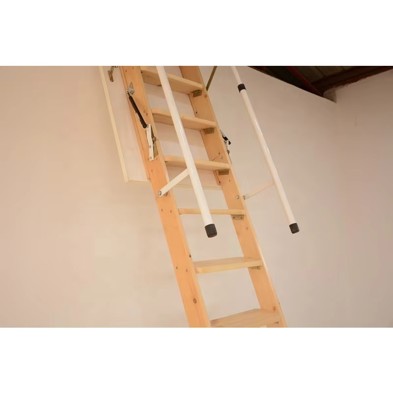 Home Improvement Materials - Wooden Folding Retractable Loft Ladder Stairs