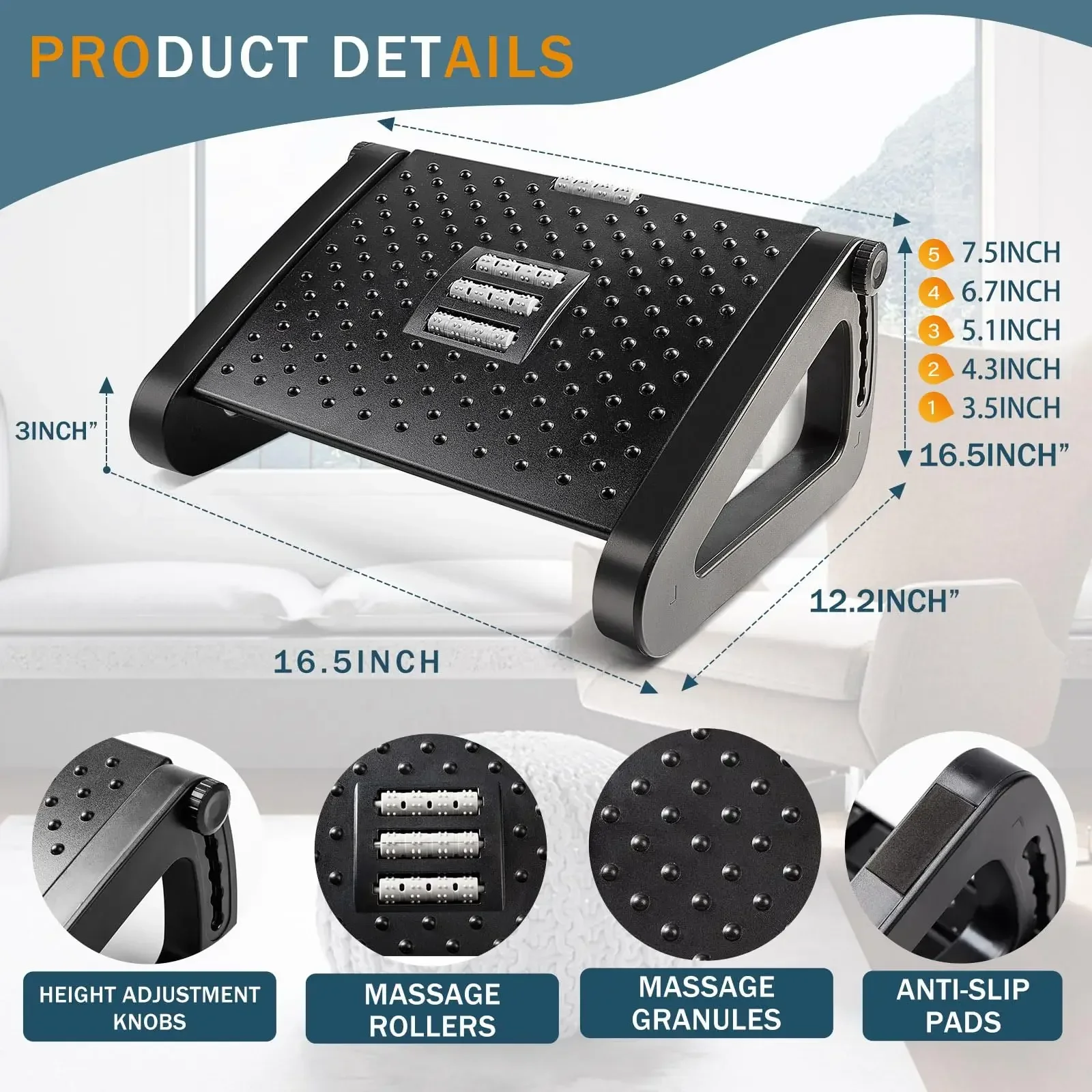 Adjustable Desk-Side Footrest  - огляд і ціна Home Improvement Retail